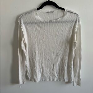 Zara Off-White Textured Knit Top